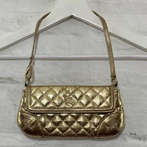 Burberry Gold Quilted Clutch